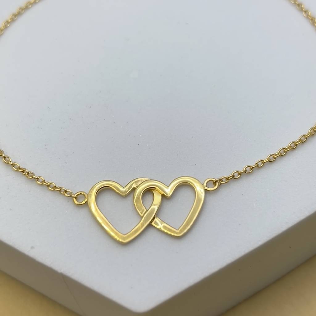 Entangle Heart Anklet In 92.5 Sterling Silver : WH-AK-030-GD(PR)