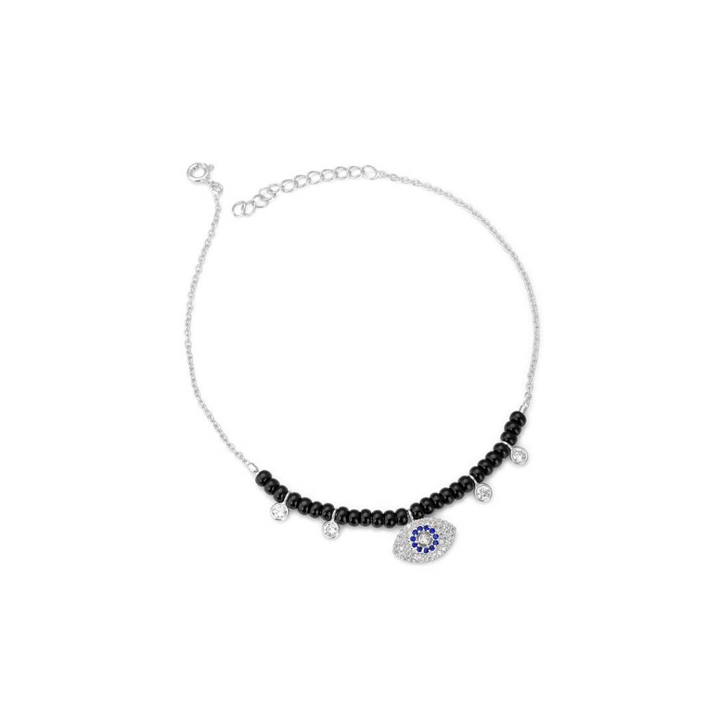 Evil Eye Protection Anklet In 92.5 Sterling Silver : WH-AK-036-SL(PR)