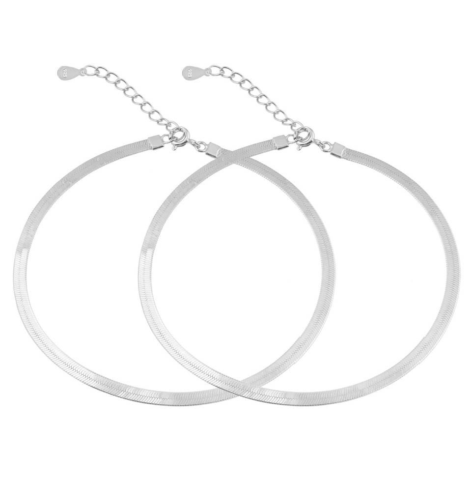 Viper Snake Chain Anklet In 92.5 Sterling Silver : WH-AK-037-SL(SG)