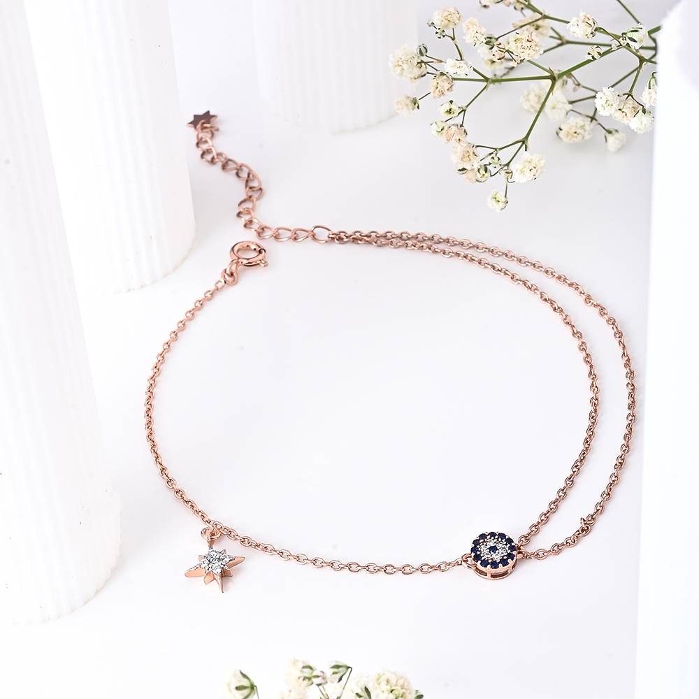 Starlight Protective Adjustable Anklet In 92.5 Sterling Silver : WH-AK-042-RG(PR)