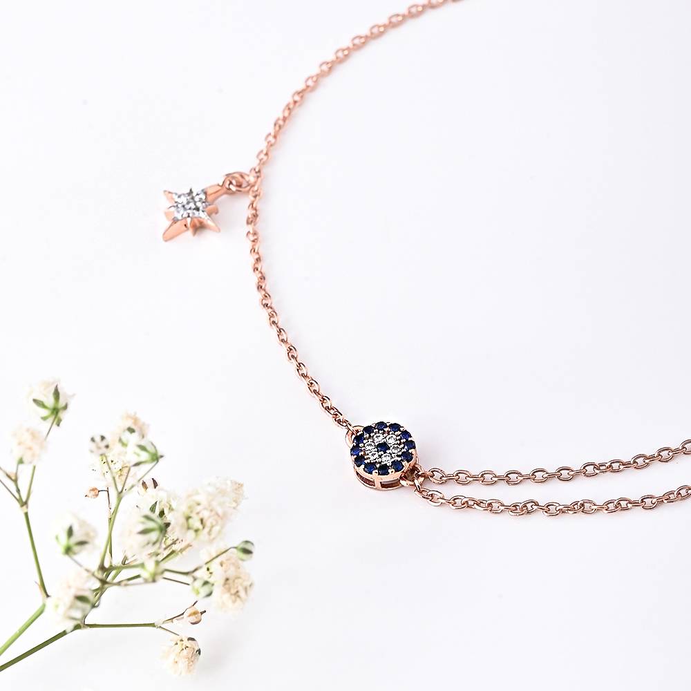 Starlight Protective Adjustable Anklet In 92.5 Sterling Silver : WH-AK-042-RG(PR)