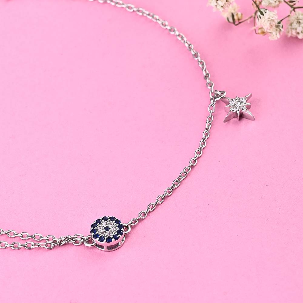 Starlight Protective Adjustable Anklet In 92.5 Sterling Silver : WH-AK-042-SL(PR)