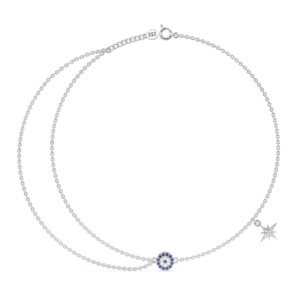 Starlight Protective Adjustable Anklet In 92.5 Sterling Silver : WH-AK-042-SL(SG)
