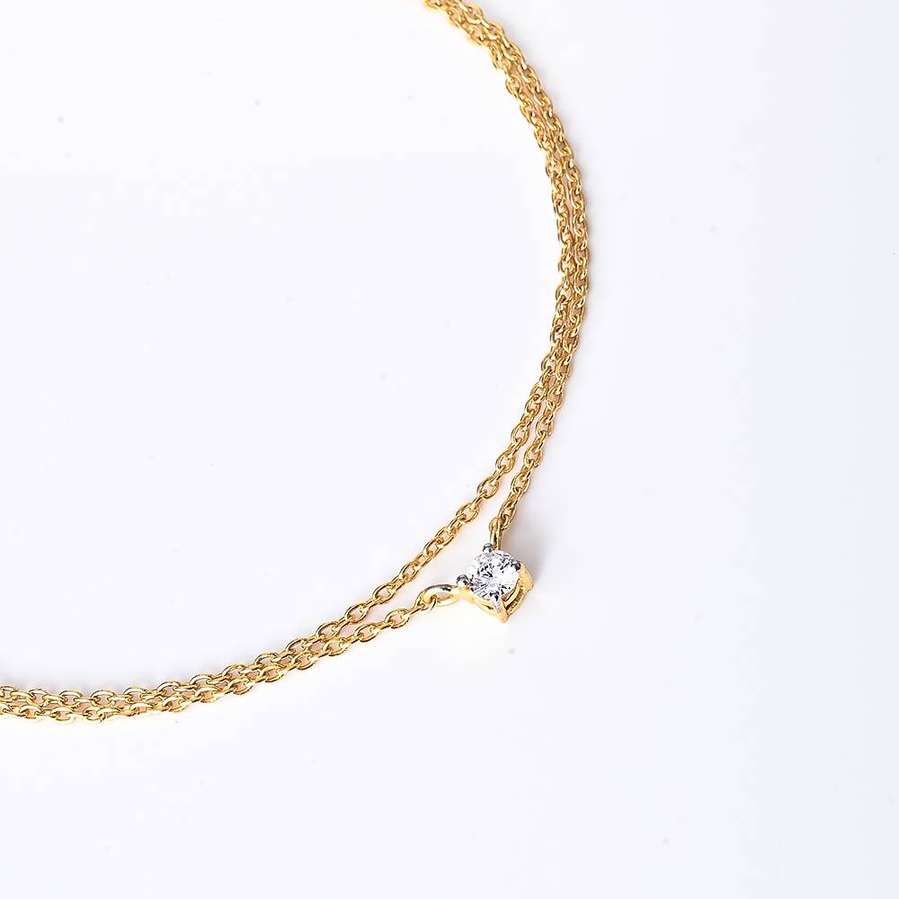 Luxe Diamond Anklet In 92.5 Sterling Silver : WH-AK-045-GD(PR)