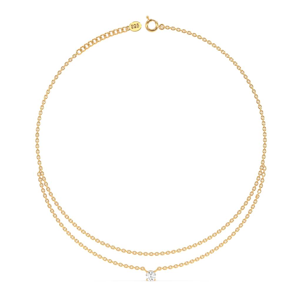 Luxe Diamond Anklet In 92.5 Sterling Silver : WH-AK-045-GD(SG)