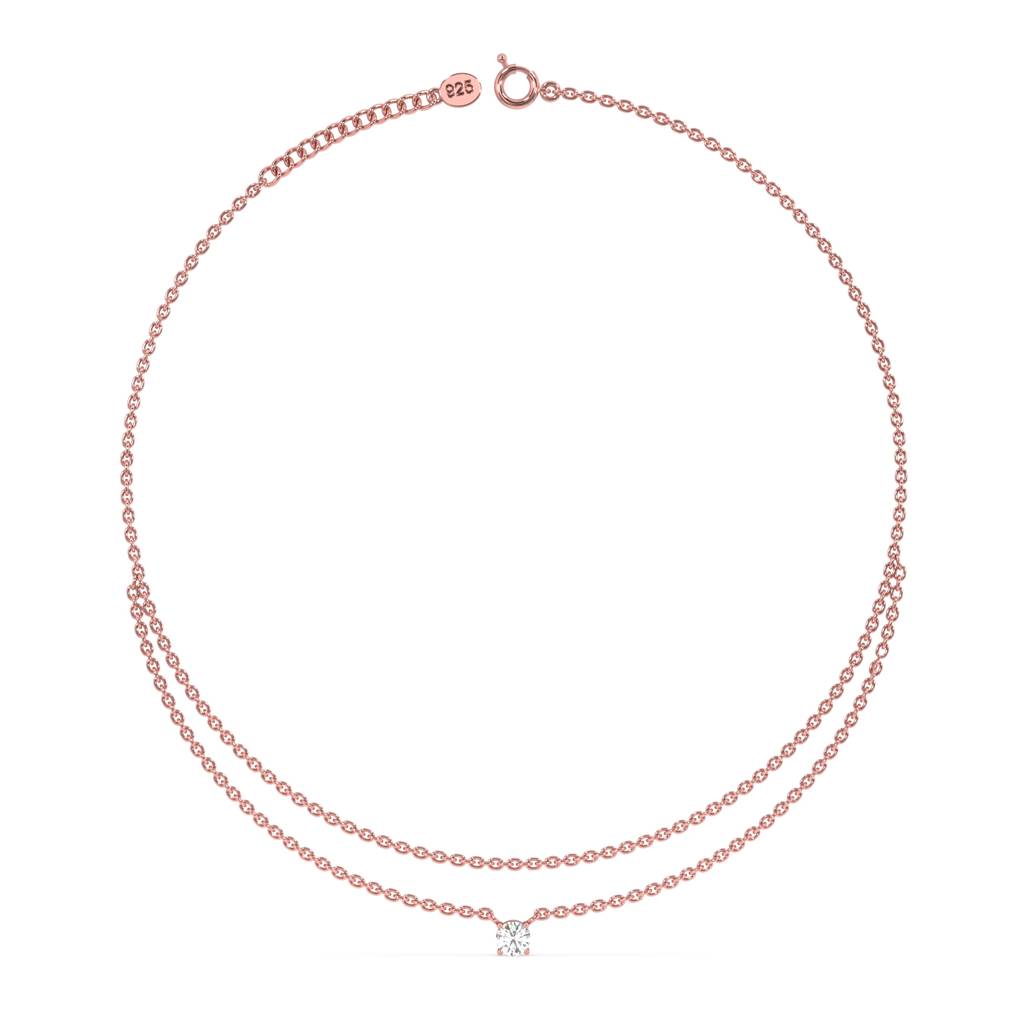 Luxe Diamond Anklet In 92.5 Sterling Silver : WH-AK-045-RG(SG)