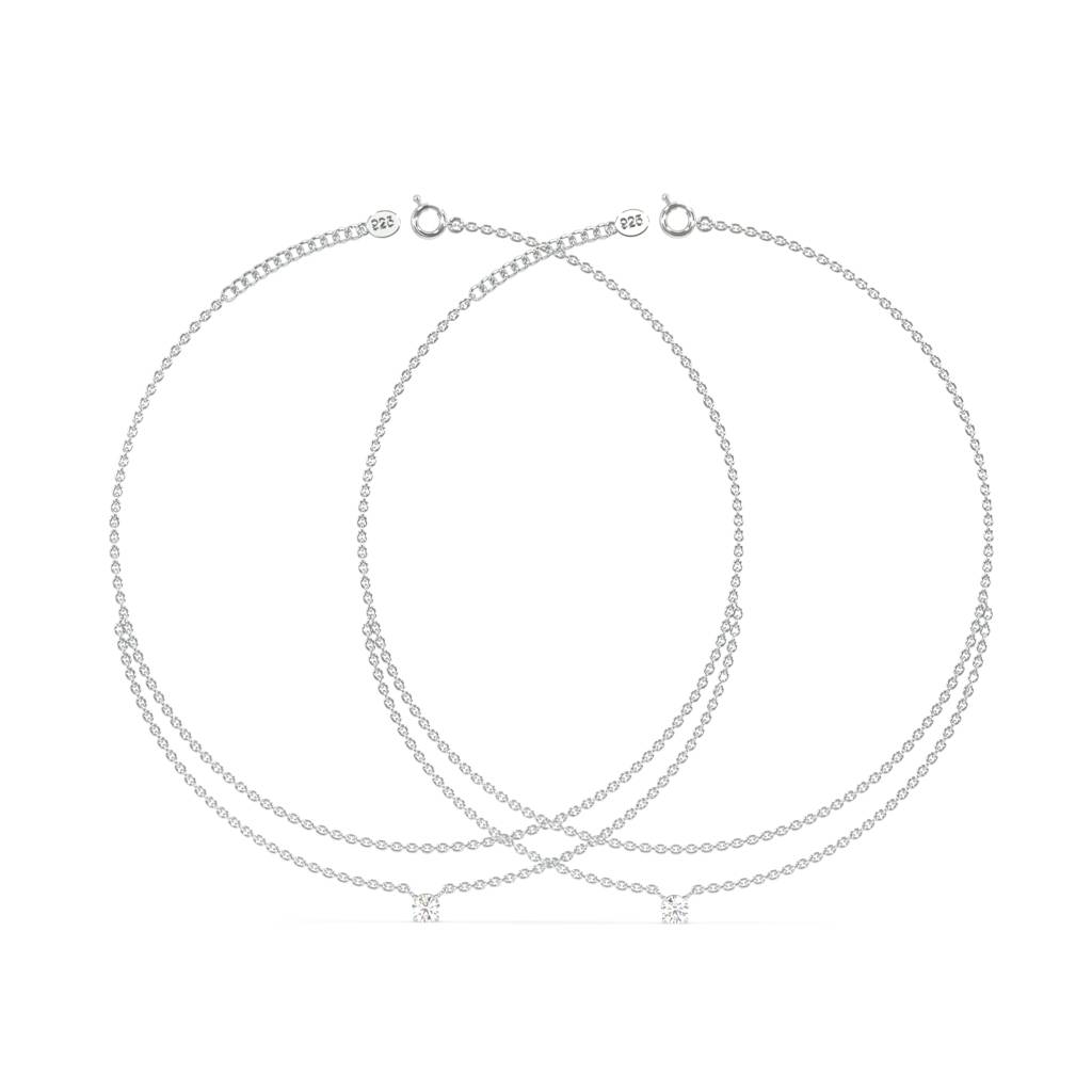Luxe Diamond Anklet In 92.5 Sterling Silver : WH-AK-045-SL(PR)
