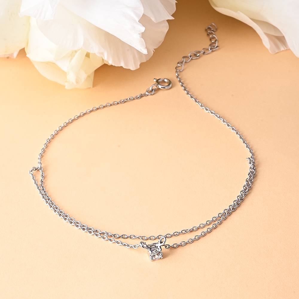 Luxe Diamond Anklet In 92.5 Sterling Silver : WH-AK-045-SL(SG)