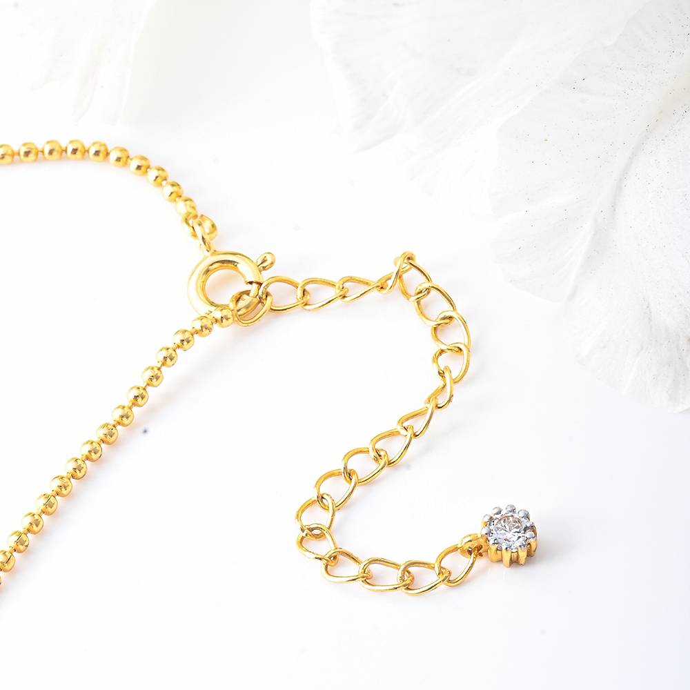 Fiona Beaded Adjustable Anklet In Sterling Silver : WH-AK-049-GD(PR)