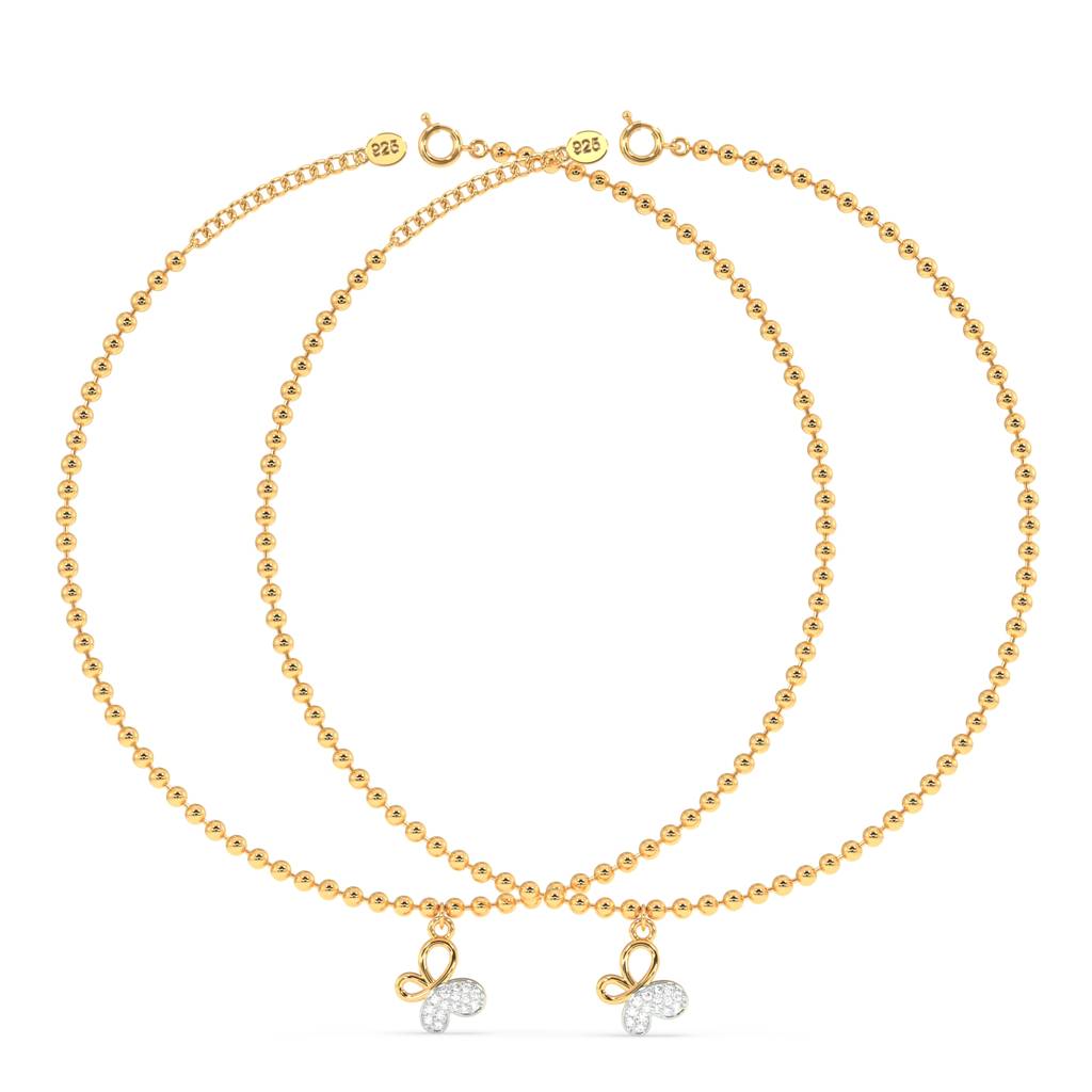 Titli Everlasting Anklet In 92.5 Sterling Silver : WH-AK-050-GD(PR)