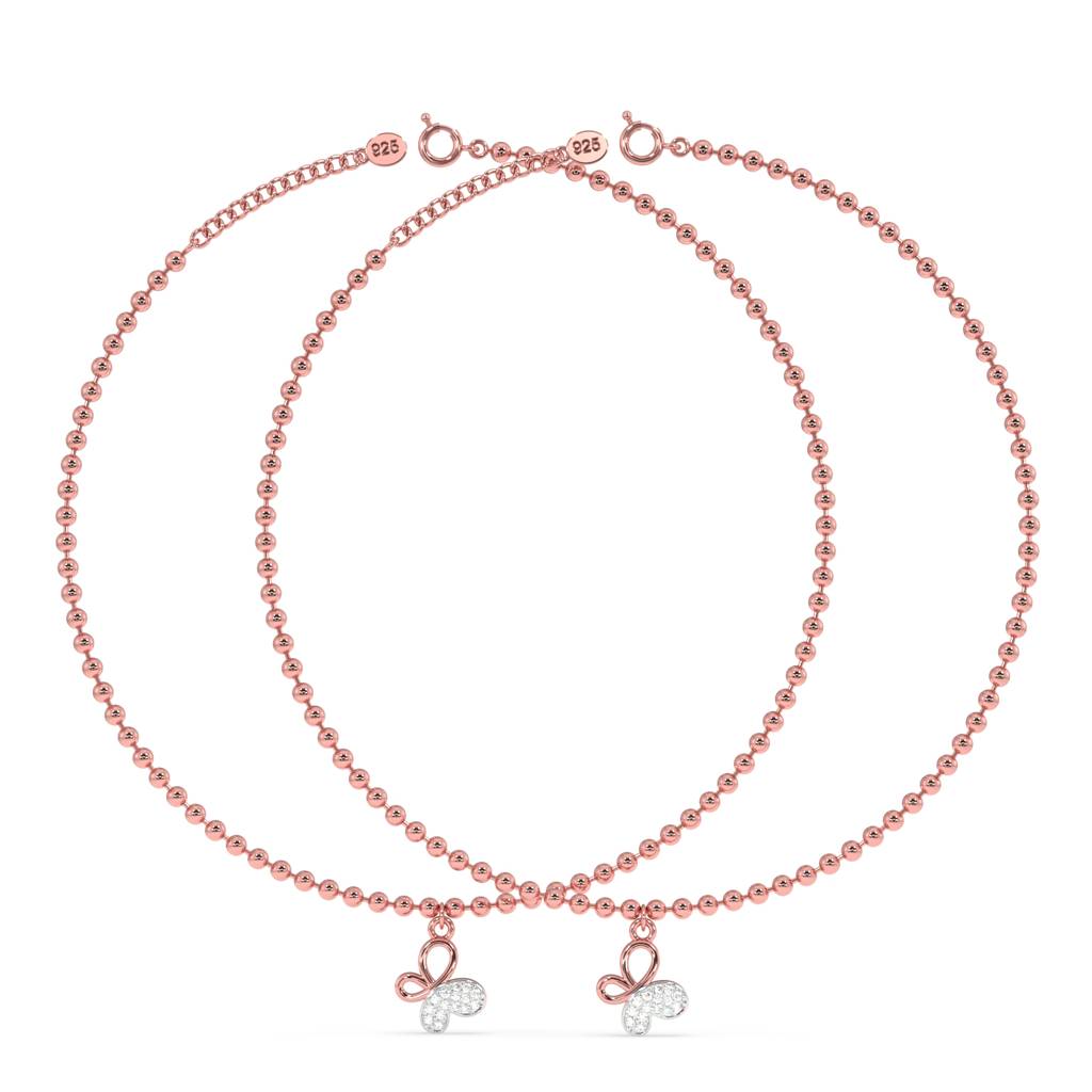Titli Everlasting Anklet In 92.5 Sterling Silver : WH-AK-050-RG(PR)