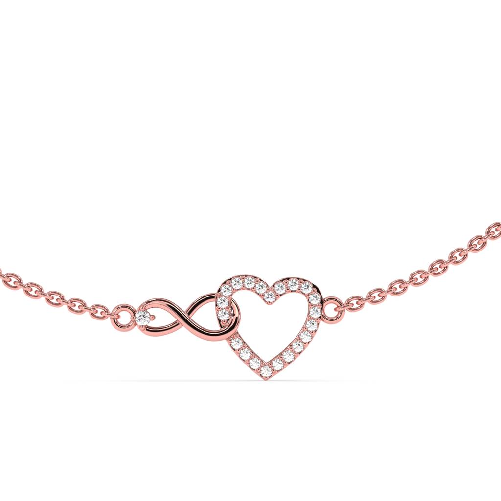 Pure Heart Infinity Anklet In 92.5 Sterling Silver : WH-AK-054-RG(PR)