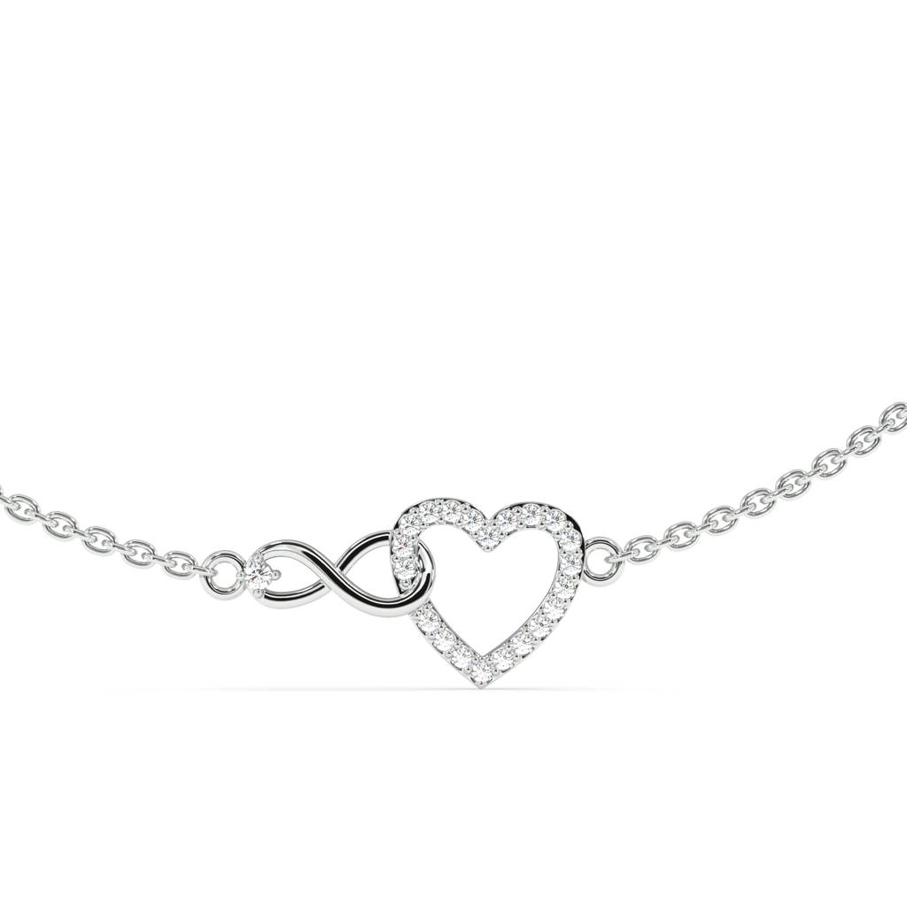 Pure Heart Infinity Anklet In 92.5 Sterling Silver : WH-AK-054-SL(PR)