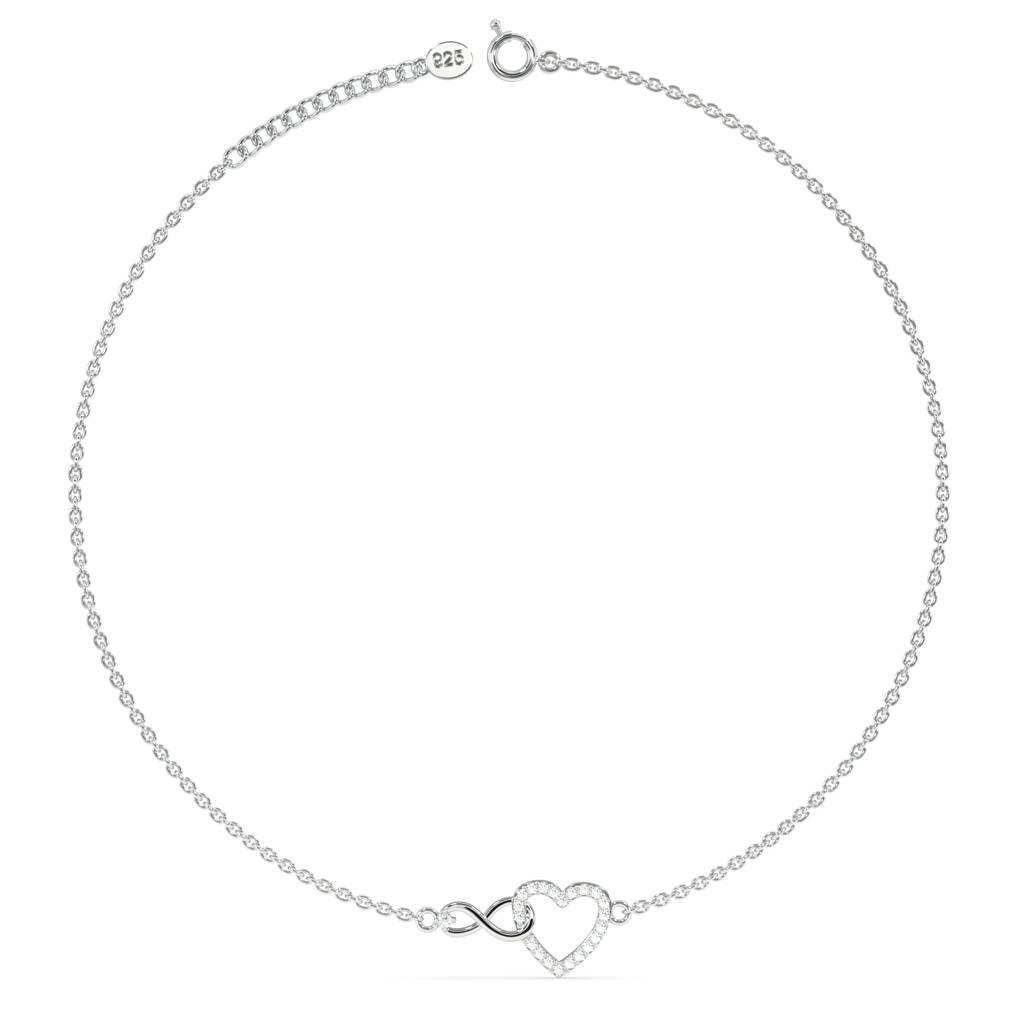 Pure Heart Infinity Anklet In 92.5 Sterling Silver : WH-AK-054-SL(SG)