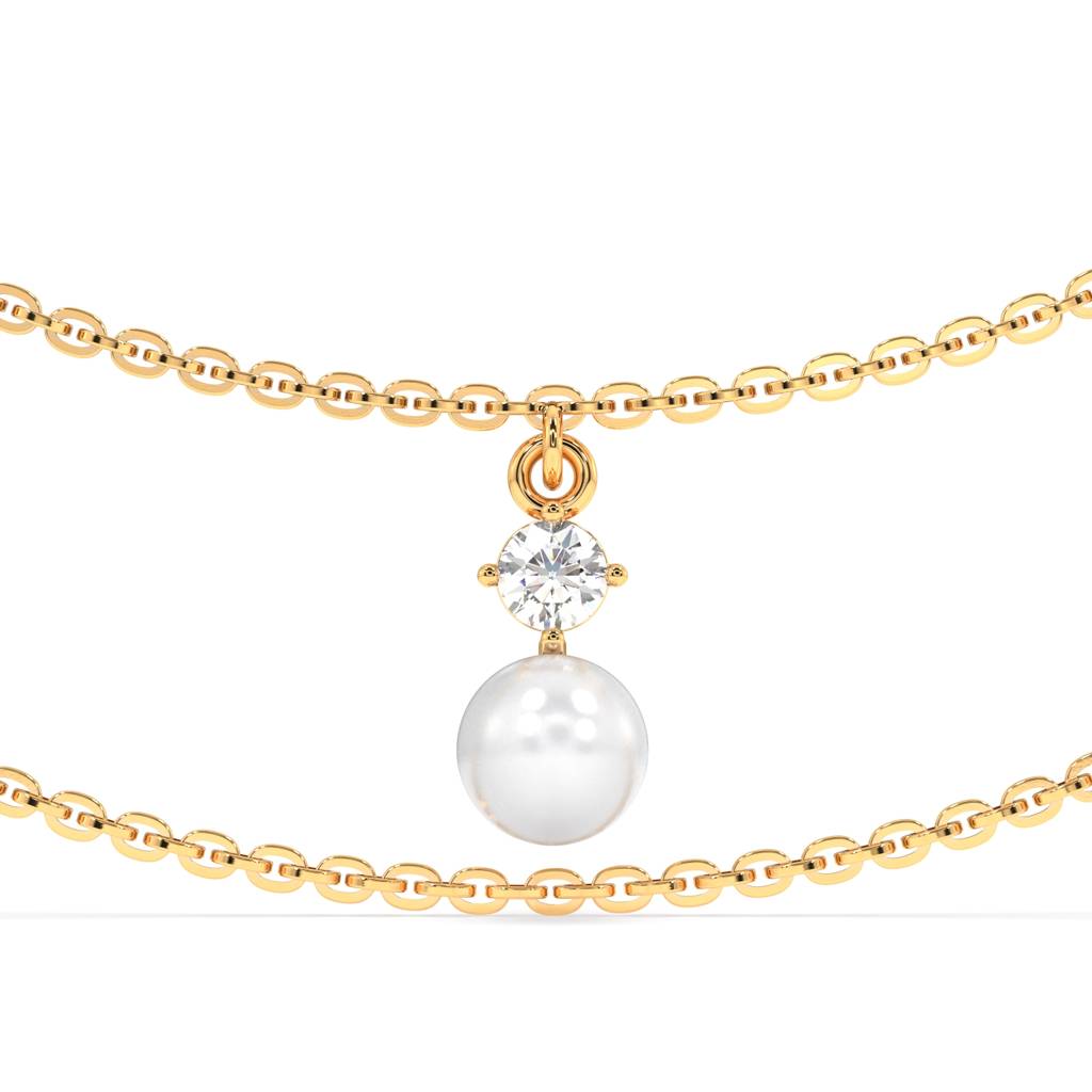 Timeless Pearl Anklet In 92.5 Sterling Silver : WH-AK-055-GD(PR)