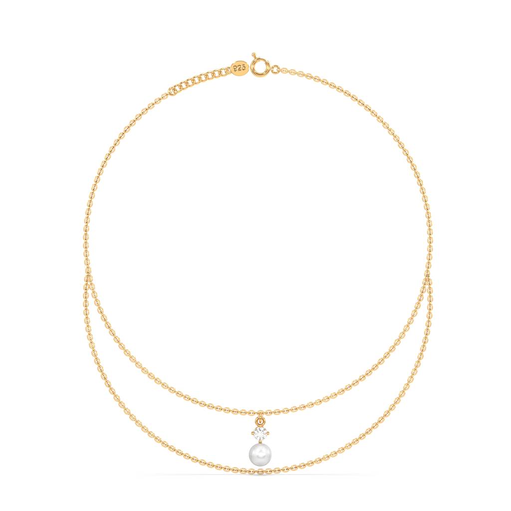 Timeless Pearl Anklet In 92.5 Sterling Silver : WH-AK-055-GD(SG)
