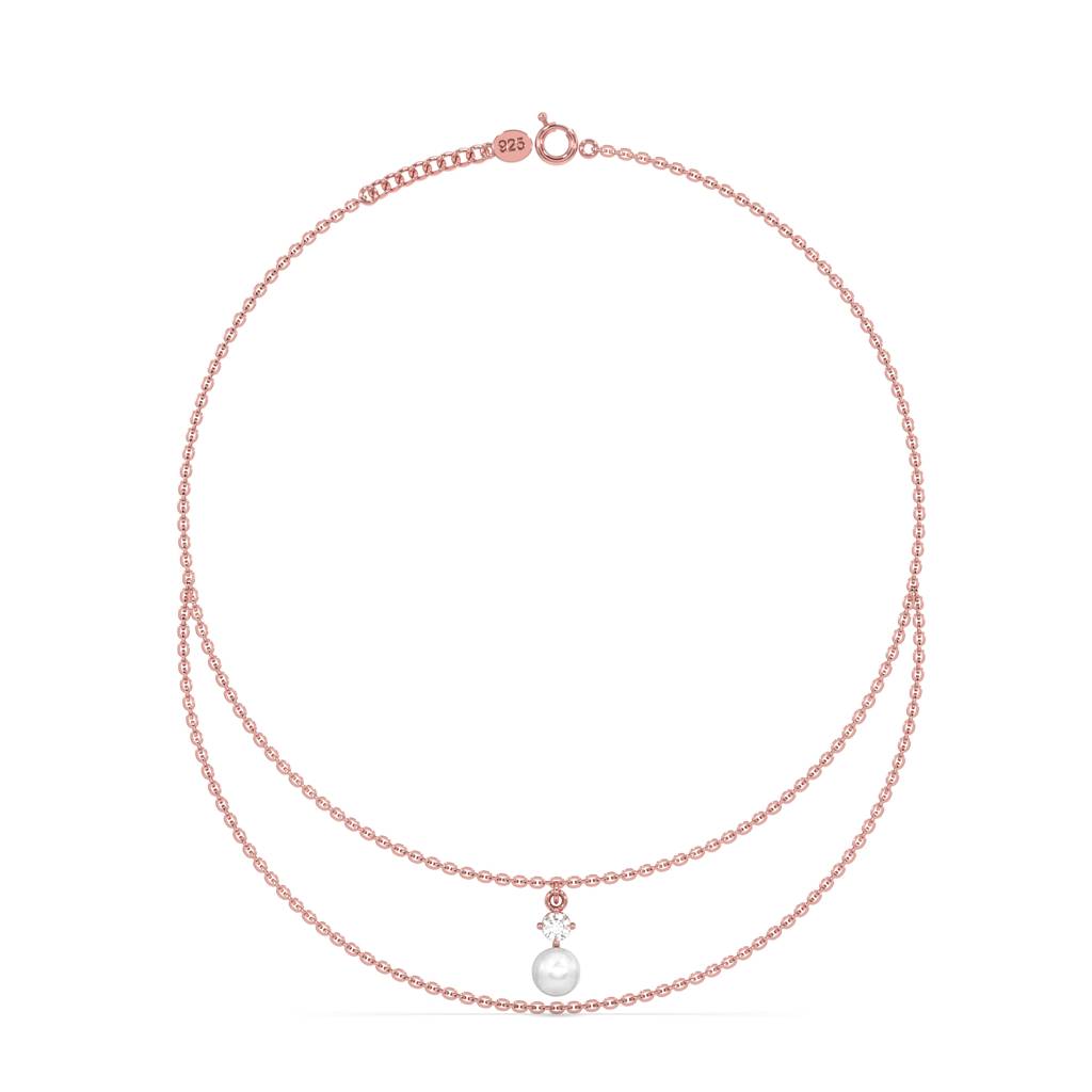 Timeless Pearl Anklet In 92.5 Sterling Silver : WH-AK-055-RG(SG)