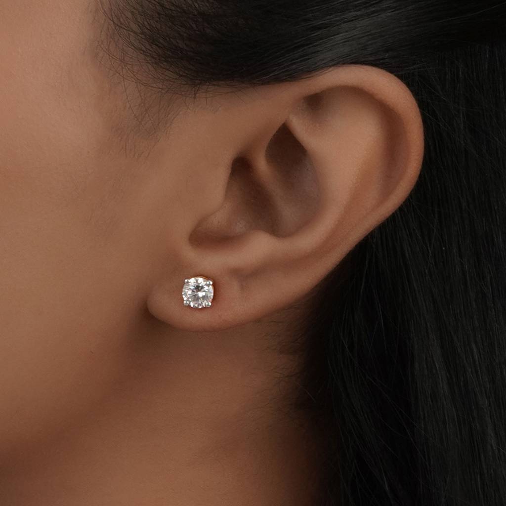 Halo Stud Convertible Earrings In 92.5 Sterling Silver : WH-ER-149-RG