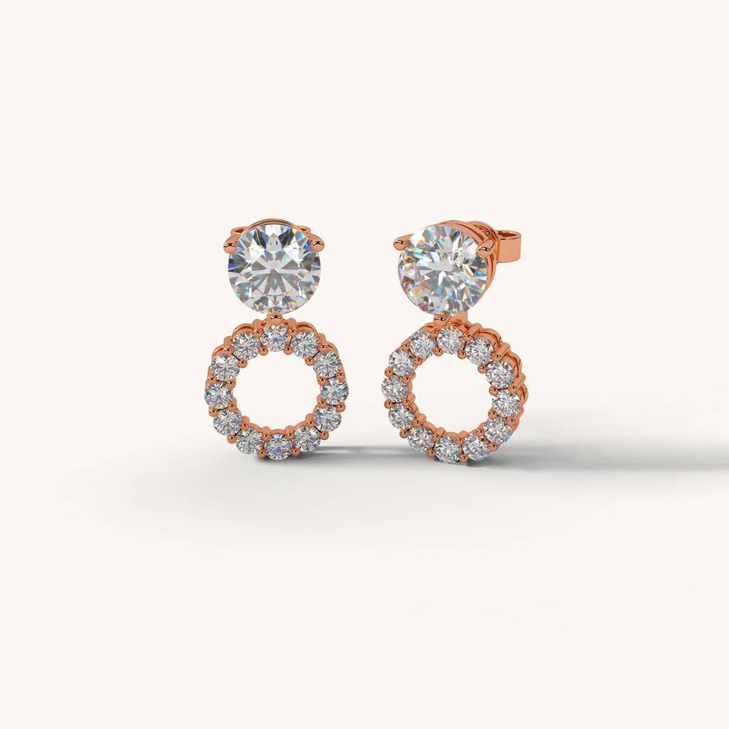 Halo Stud Convertible Earrings In 92.5 Sterling Silver : WH-ER-149-RG