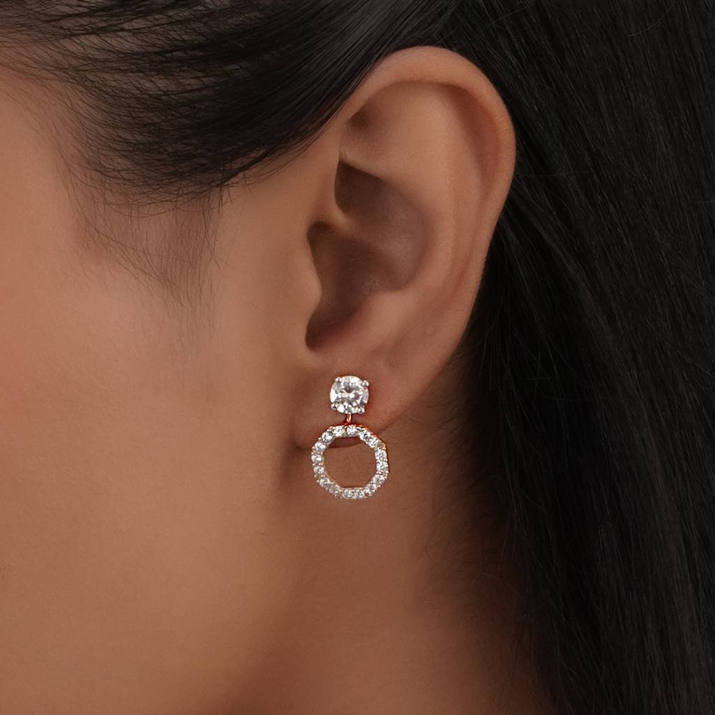 Halo Stud Convertible Earrings In 92.5 Sterling Silver : WH-ER-149-RG