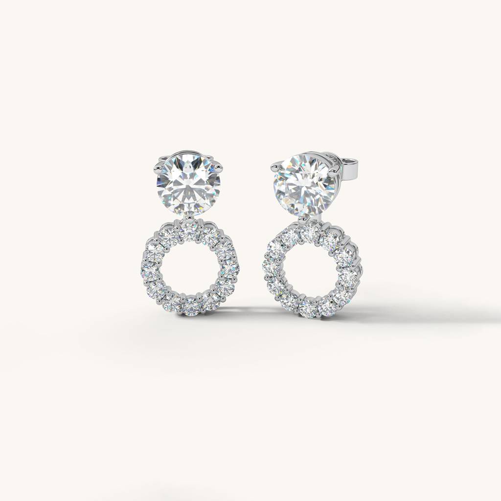 Halo Stud Convertible Earrings In 92.5 Sterling Silver : WH-ER-149-SL