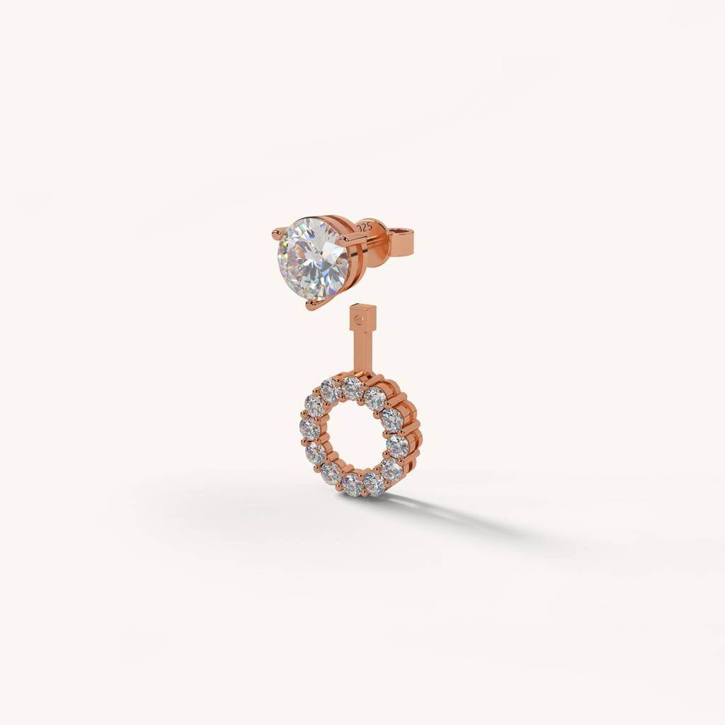 Halo Stud Convertible Earrings In 92.5 Sterling Silver : WH-ER-149-SL