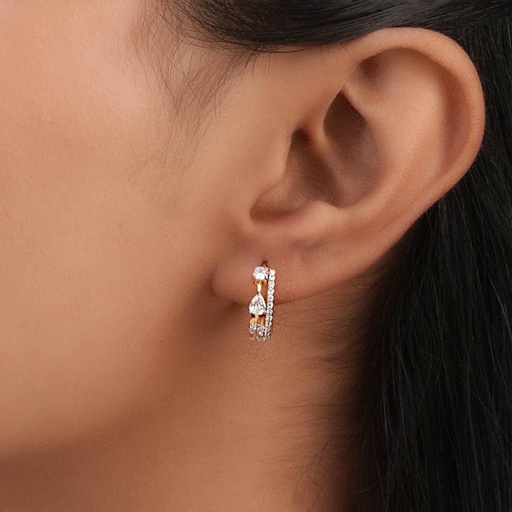 Lush Drop Hoops In 92.5 Sterling Silver : WH-ER-151-GD