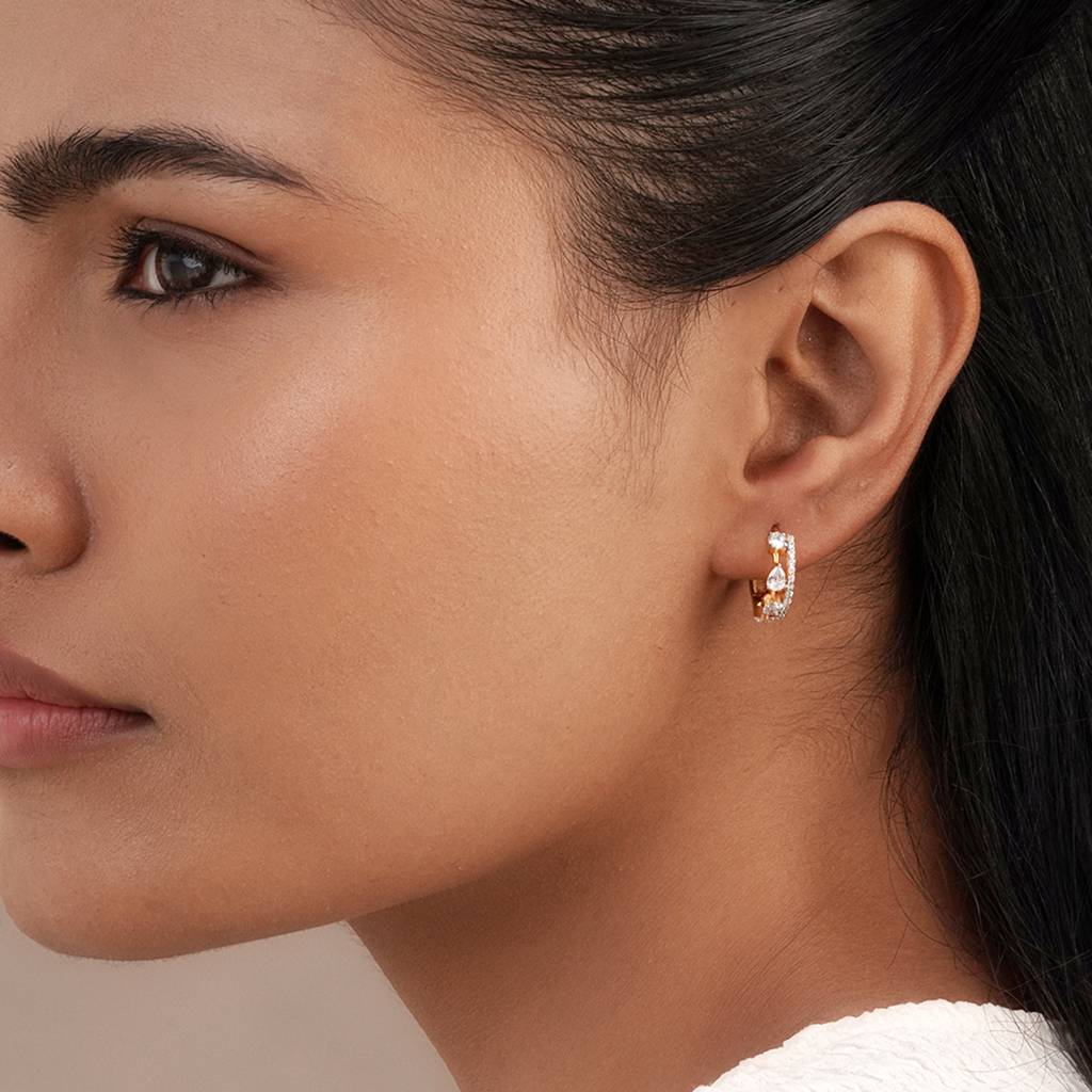 Lush Drop Hoops In 92.5 Sterling Silver : WH-ER-151-SL