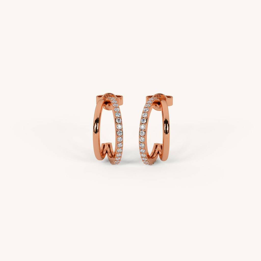 Dual Curve Hug Hoops In 92.5 Sterling Silver : WH-ER-152-RG