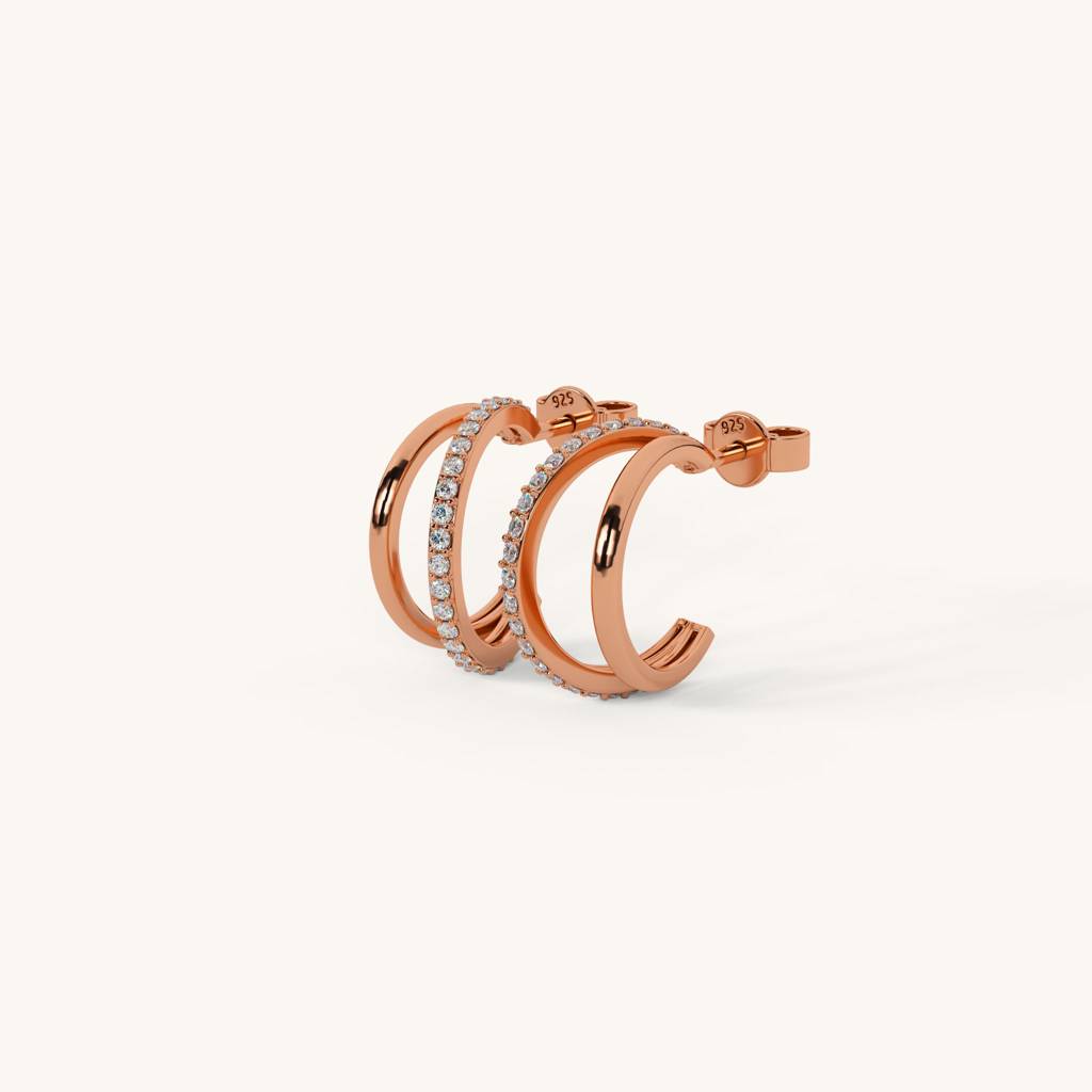 Dual Curve Hug Hoops In 92.5 Sterling Silver : WH-ER-152-RG