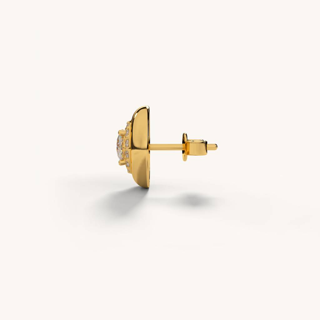 Halo Glint Studs In 92.5 Sterling Silver : WH-ER-161-GD