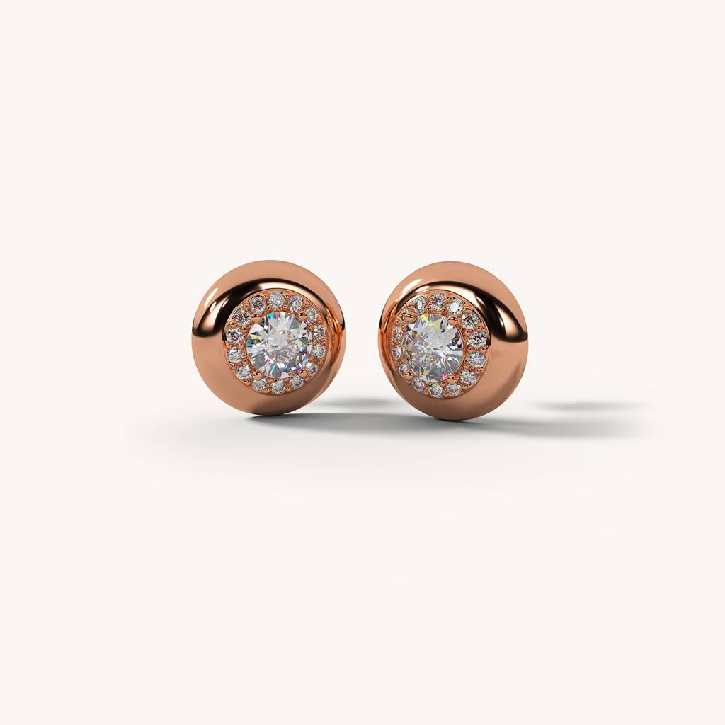 Halo Glint Studs In 92.5 Sterling Silver : WH-ER-161-RG