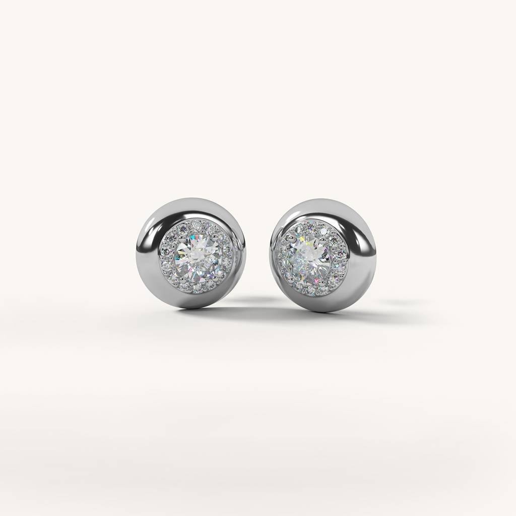 Halo Glint Studs In 92.5 Sterling Silver : WH-ER-161-SL