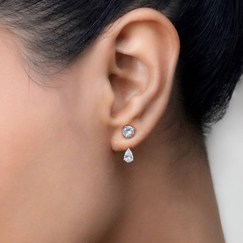 Glitz Convertible Studs In 92.5 Sterling Silver : WH-ER-174-GD