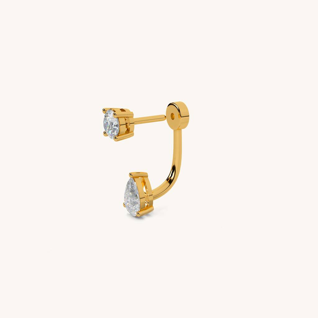 Glitz Convertible Studs In 92.5 Sterling Silver : WH-ER-174-GD