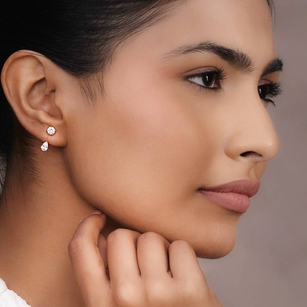 Glitz Convertible Studs In 92.5 Sterling Silver : WH-ER-174-RG