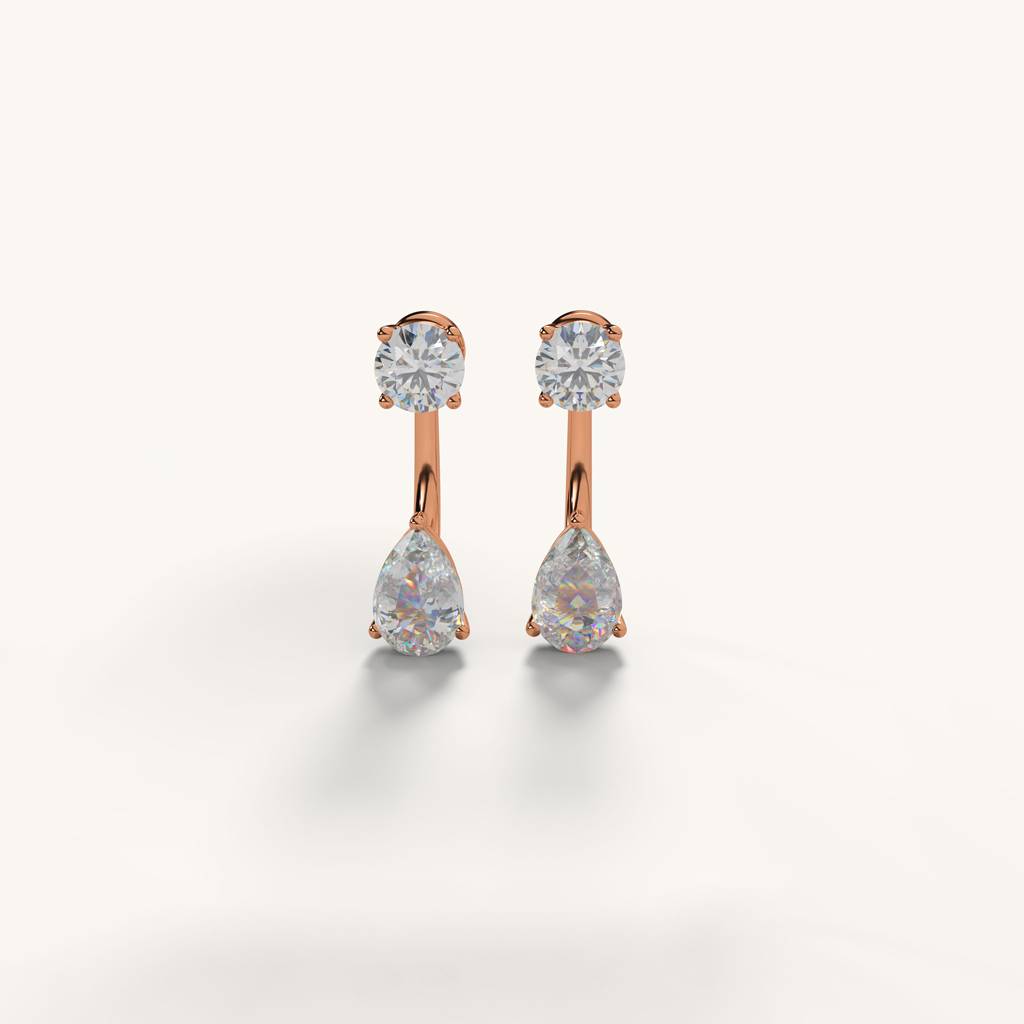 Glitz Convertible Studs In 92.5 Sterling Silver : WH-ER-174-RG