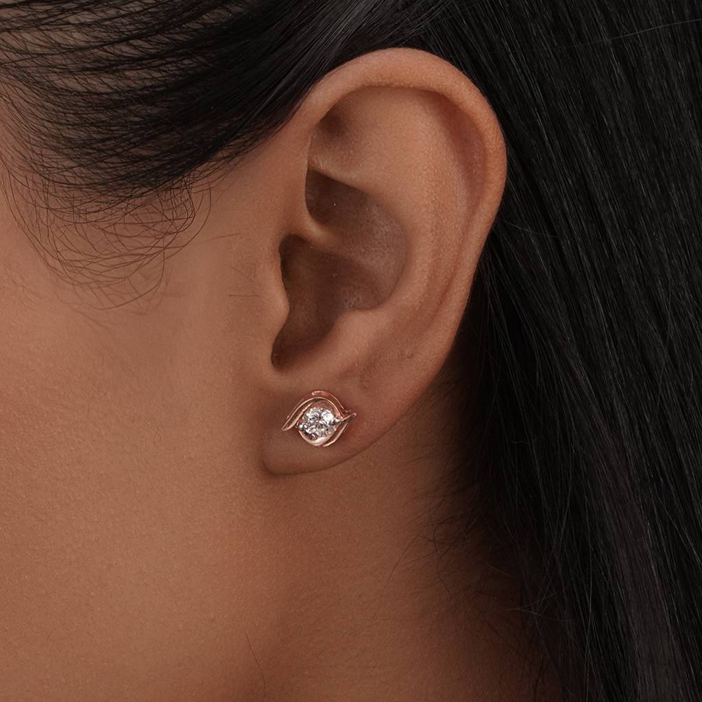 Sparkle Eye Studs In 92.5 Sterling Silver : WH-ER-196-GD