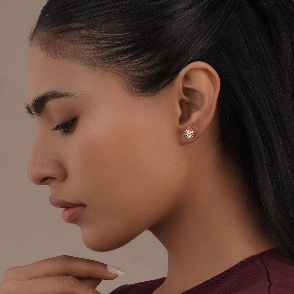 Sparkle Eye Studs In 92.5 Sterling Silver : WH-ER-196-GD