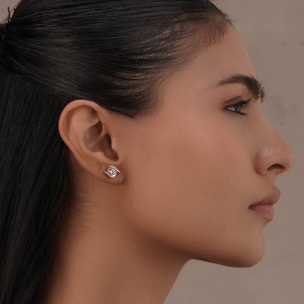 Sparkle Eye Studs In 92.5 Sterling Silver : WH-ER-196-RG