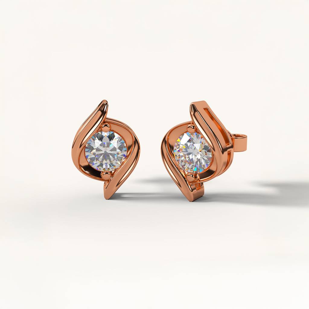 Sparkle Eye Studs In 92.5 Sterling Silver : WH-ER-196-RG