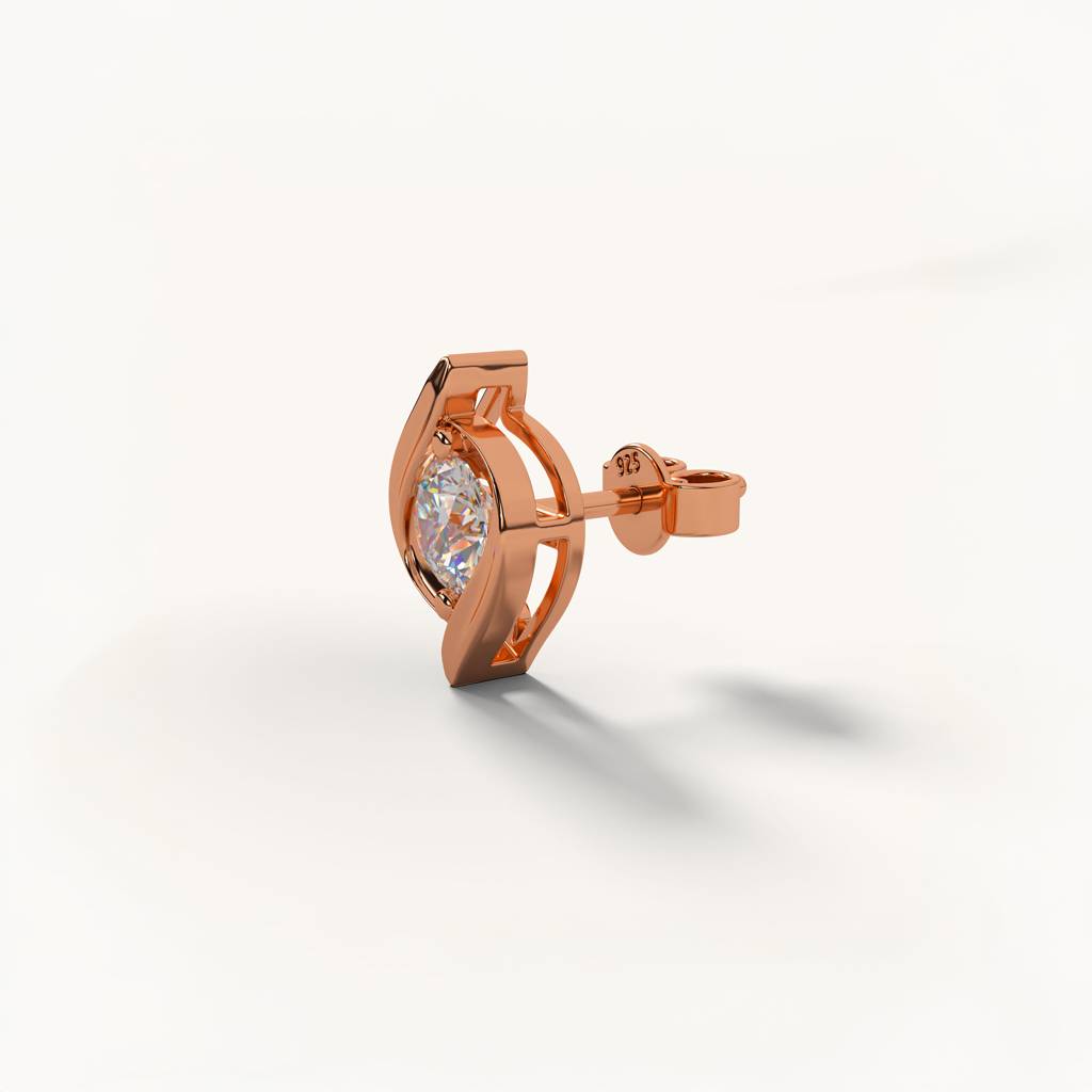 Sparkle Eye Studs In 92.5 Sterling Silver : WH-ER-196-RG