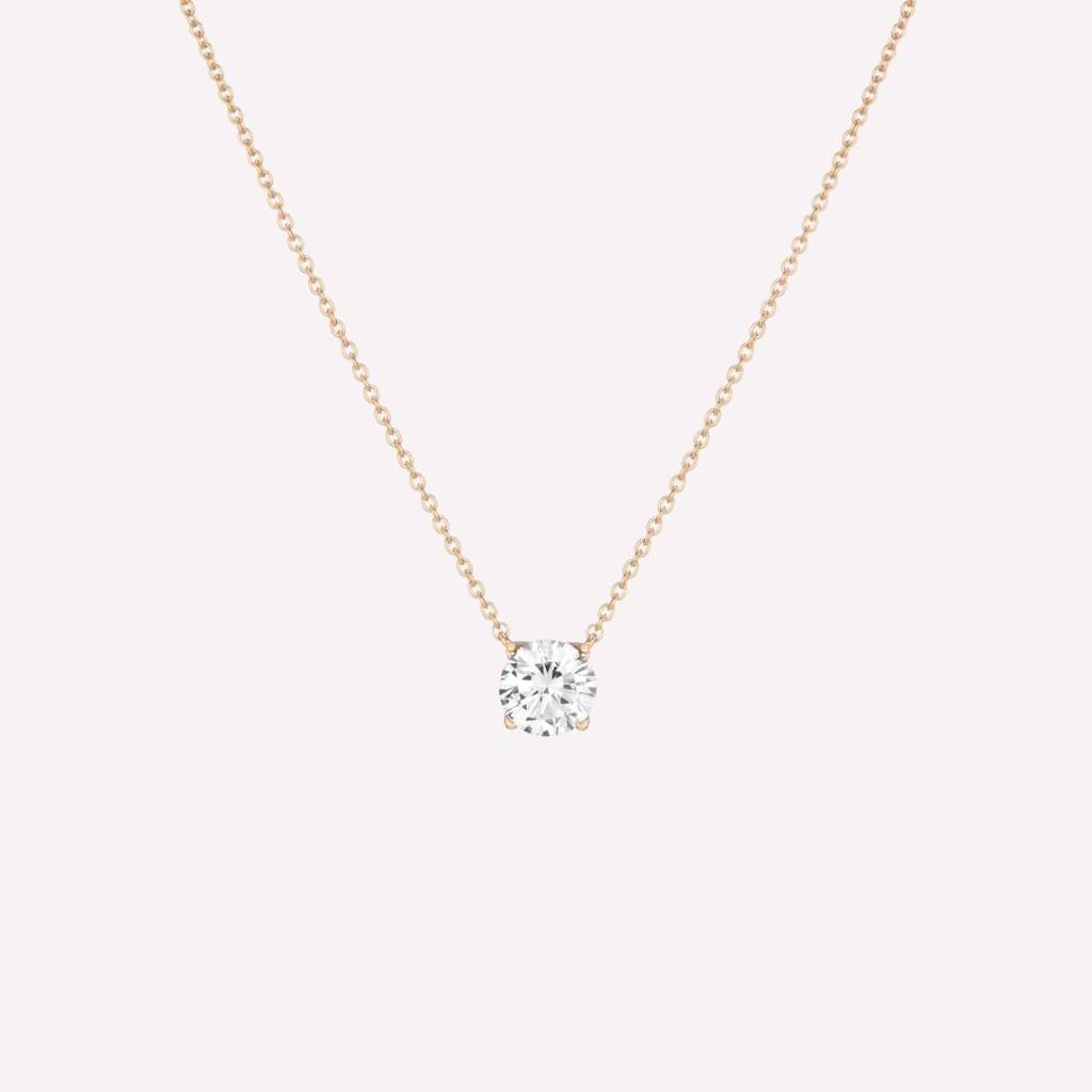 Solitaire Diamond Pendant In 92.5 Sterling Silver : WH-NK-062-GD