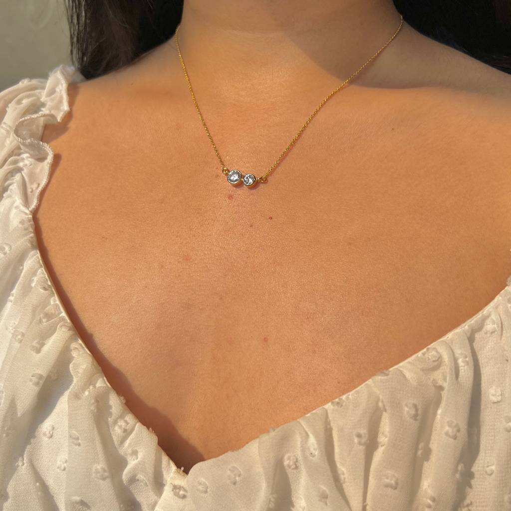 Twin Moon Necklace : WH-NK-083-GD
