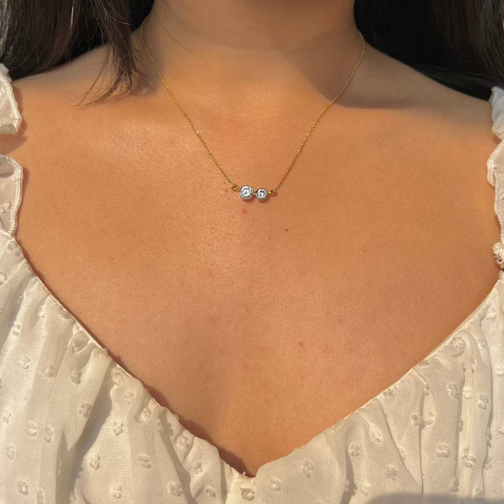 Twin Moon Necklace : WH-NK-083-GD