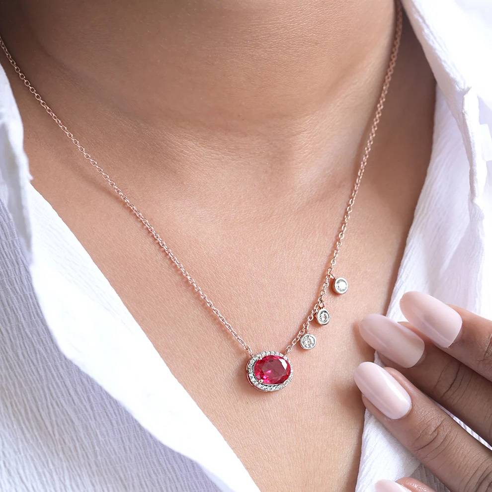 Ruby Diamond Necklace : WH-NK-140-GD