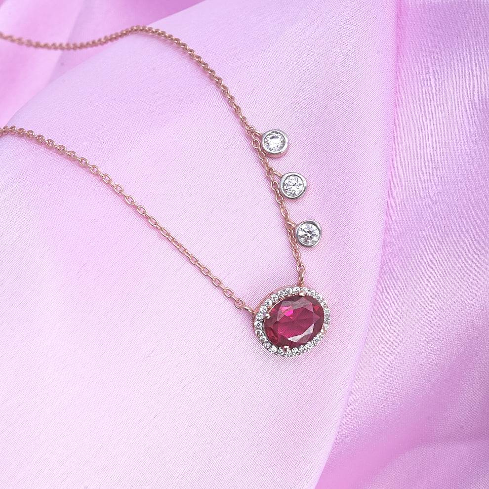 Ruby Diamond Necklace : WH-NK-140-GD