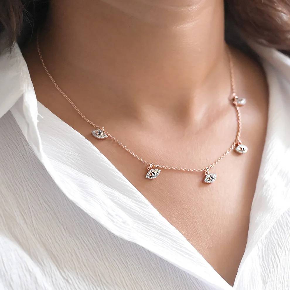 Nazira Evil Eye Necklace In 92.5 Sterling Silver : WH-NK-141-RG