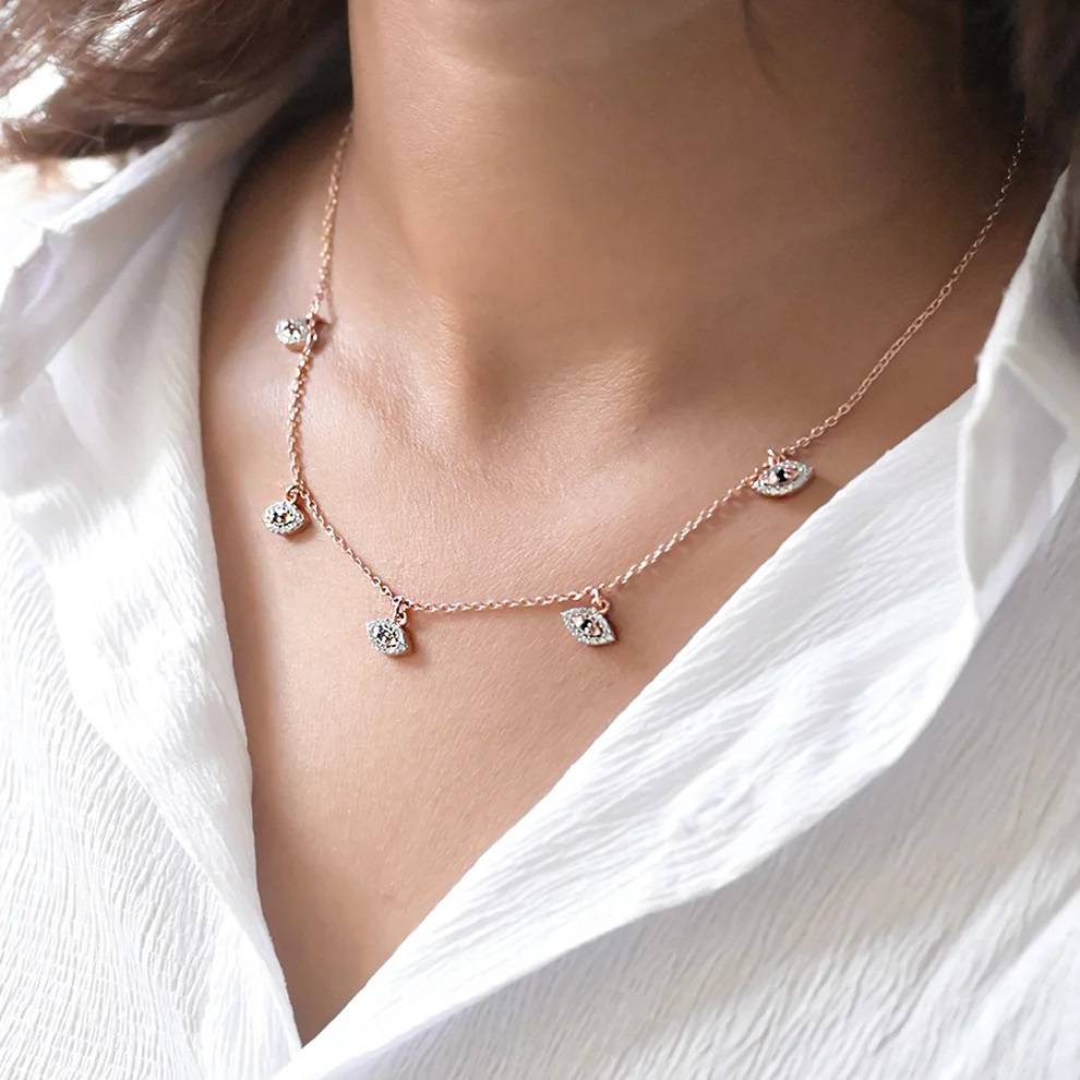 Nazira Evil Eye Necklace In 92.5 Sterling Silver : WH-NK-141-RG