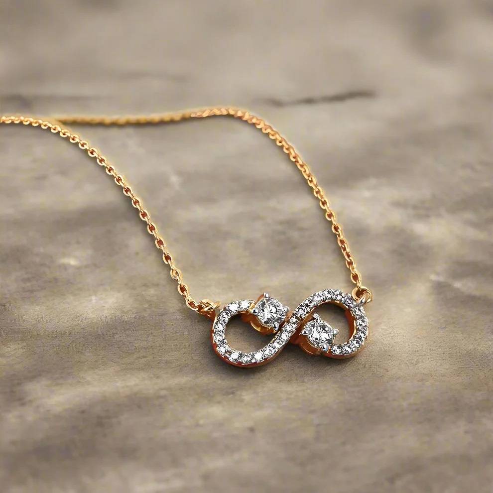 Eternal Infinity Spark Necklace In 92.5 Sterling Silver : WH-NK-146-GD
